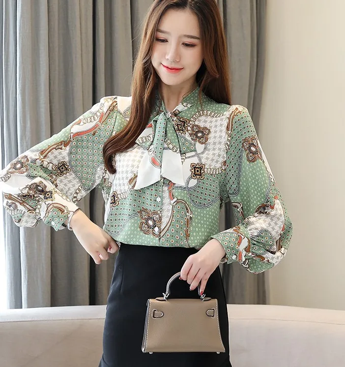 Hb10260a 2020 New Korean Women's Chiffon Shirt Fashion Lady Tops - Buy ...