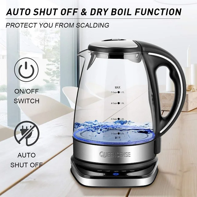 Home Appliances 120v 220v Temperature Control 1.7l Blue Led Light Electric Glass Kettles Buy