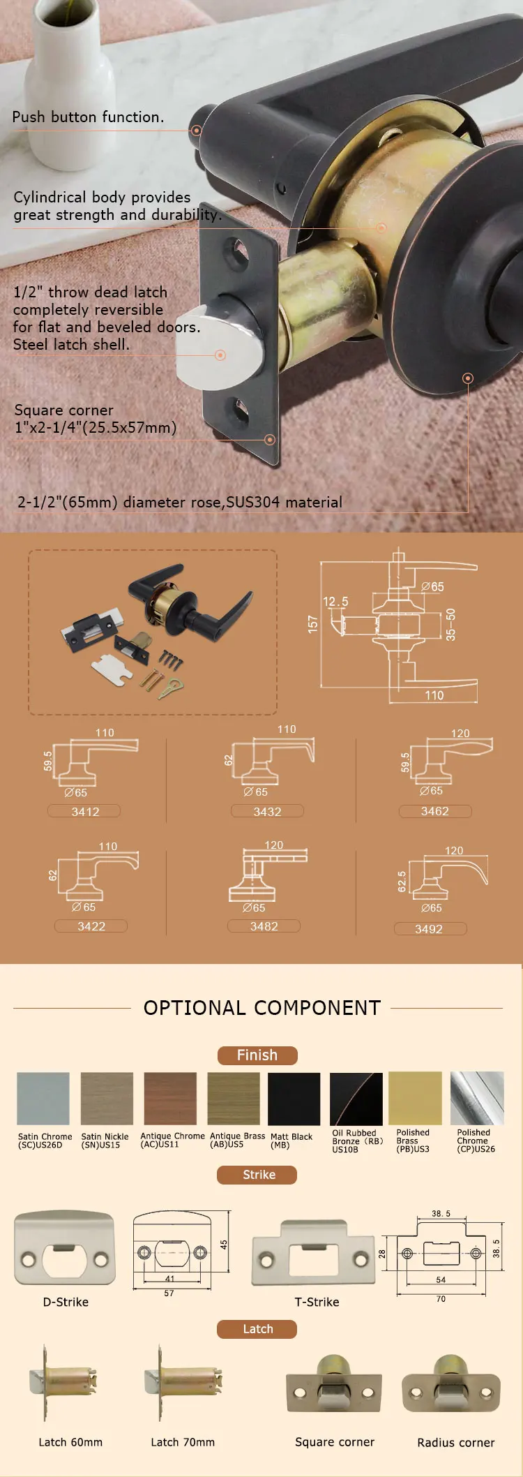 Cylindrical Lever Lock