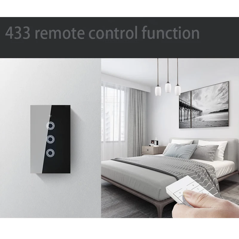 EU and UK Standard Zigbee RF 1/2/3 Gang Touch Panel Switch APP mobile phone remote control wireless remote control Smart Switch - ANKUX.COM