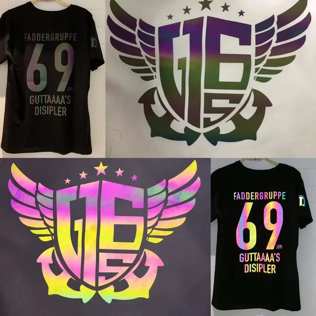 Lights Go Hi-Vis Good Quality Elastic Sliver Reflective Heat Transfer Vinyl Film For Engrave Laser Logo sell in roll