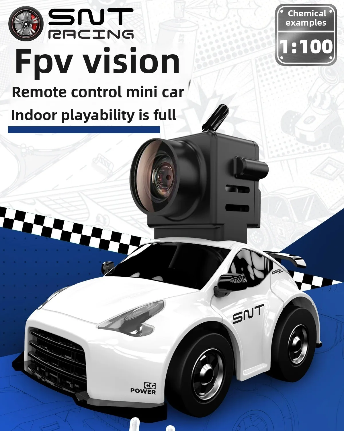 SNICLO Immersive FPV Remote Control Racing Sports Car Datatop 370z for Kids Xixilock Toy for Boys 2.4GHz Frequency