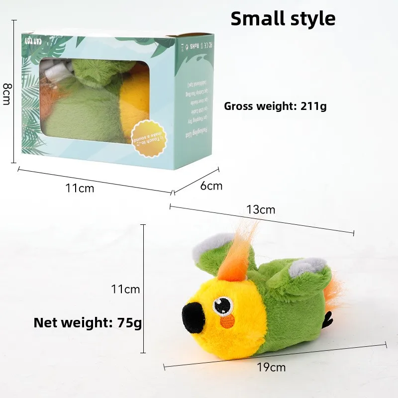 Wholesale Eco-Friendly Rechargeable Electric Flying Rat Toy for Cats Simulation Woodpecker Swing Wing Sound Shaking Bird Plush