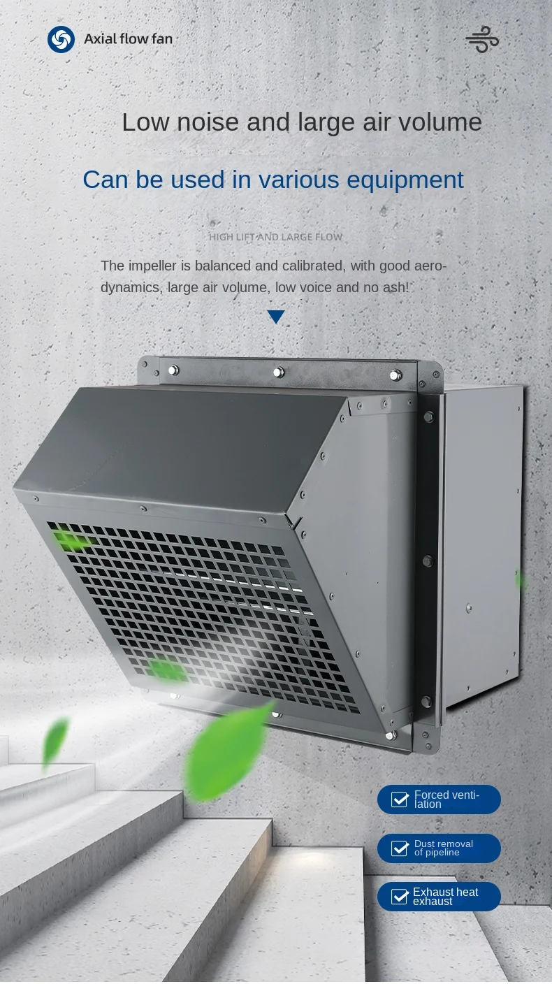 Square Axial Exhaust Fan, DWEX, Wall, Steel, 220/380V - detail 8