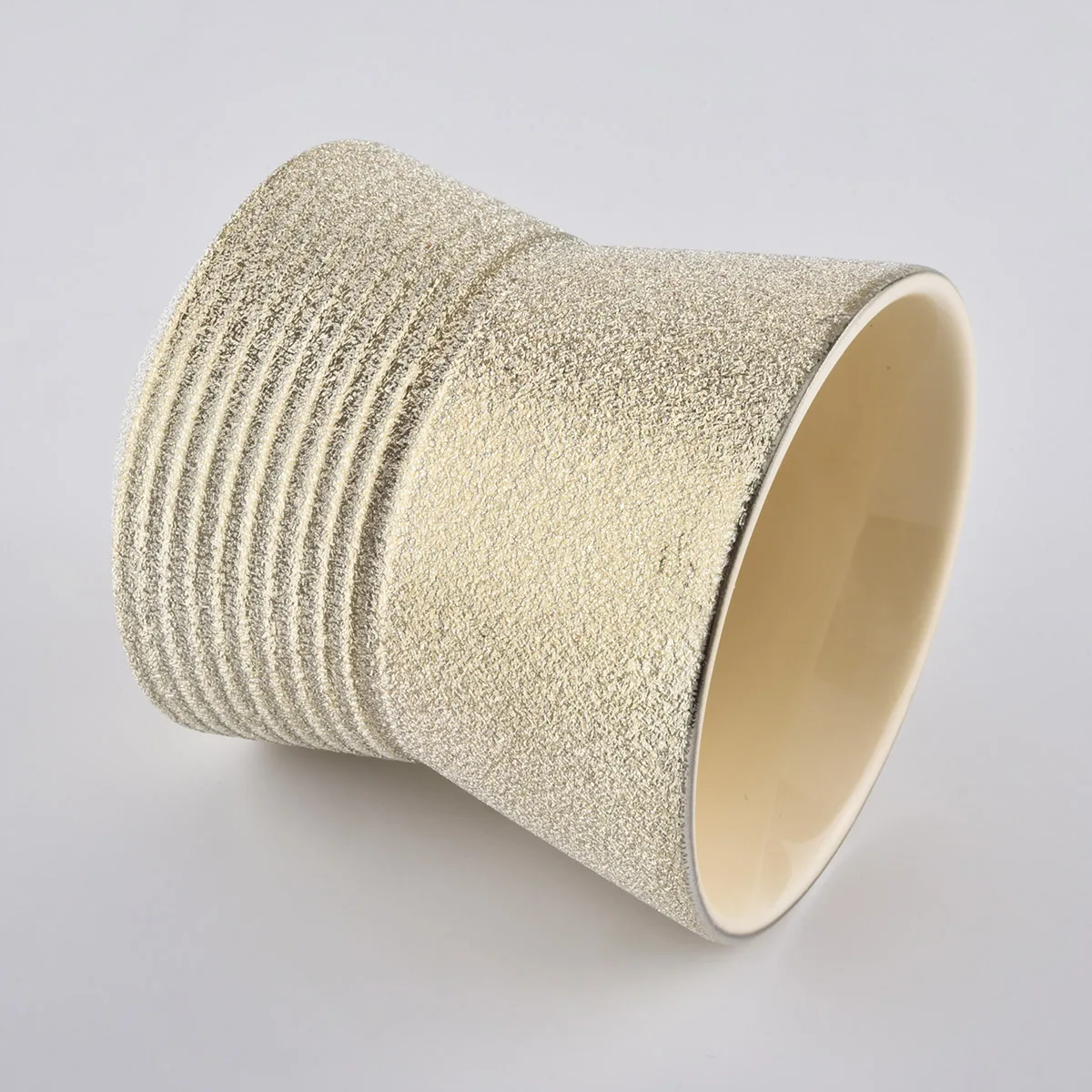 Metallic gold plating ceramic candle jars