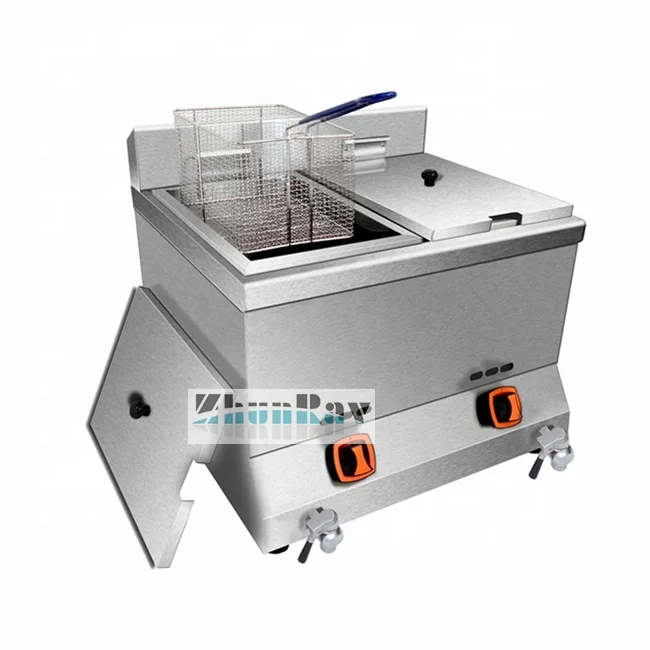 Big Capacity Commercial Gas Deep Fryer Chip Fryer Two Tank 20l+20l