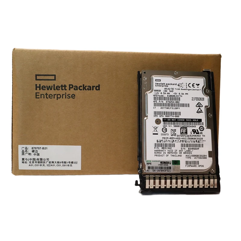 New P53560-B21 P54680-001 600GB SAS 15K 2.5 BC 12G Hard Drive for