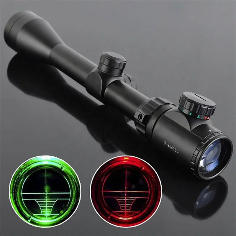 Hunting Rifle Scope 3 9x40mm Aoeg Redgreen Illuminated Mil Dot Reticle