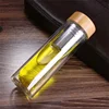 Double Walled Glass tea Infuser Bottle with Bamboo Cover 14 oz 17 oz