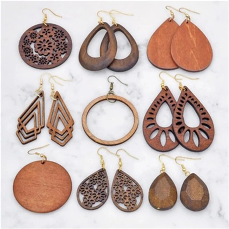 Cheap New Custom Design African Natural Wood Earrings For Women - Buy ...