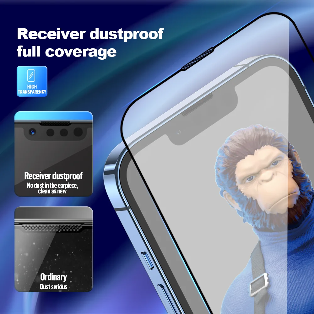 Blueo Usa Corning Tempered Glass With Dust Removal Applicator For Iphone 14 Pro Max Screen