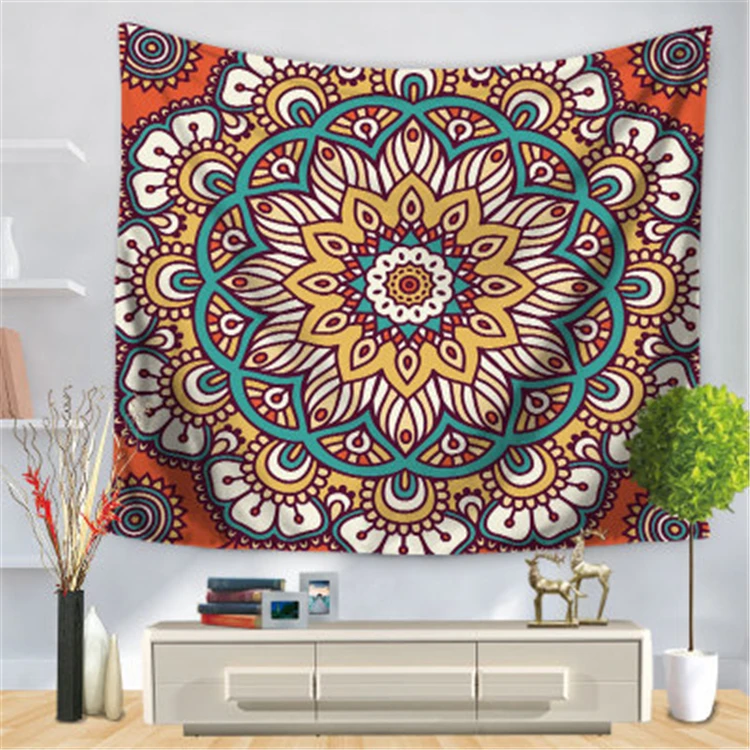 75*90cm Bohemian Tapestry Living Room Bedroom Dorm Wall Art Decoration Mandala Hippie Popular Wall Hanging Psychedelic Tapestry
