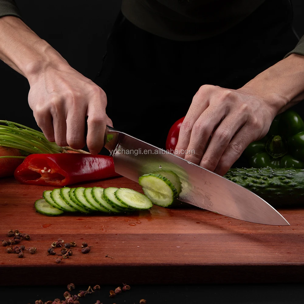 8 inch high carbon stainless steel full tang chef knife with g10