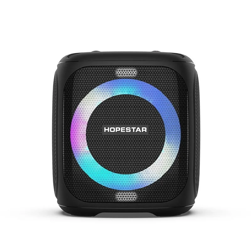 Hopestar 50W High-Power Subwoofer Outdoor for Bluetooth Speaker RGB LED Lighting 100 Microphone Battery Memory Card for Stage