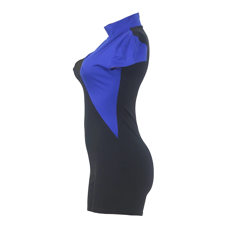 Hot Sale Patchwork Waist Hollow Out Contrast Color Sexy Jumpsuit Rompers Women 2020