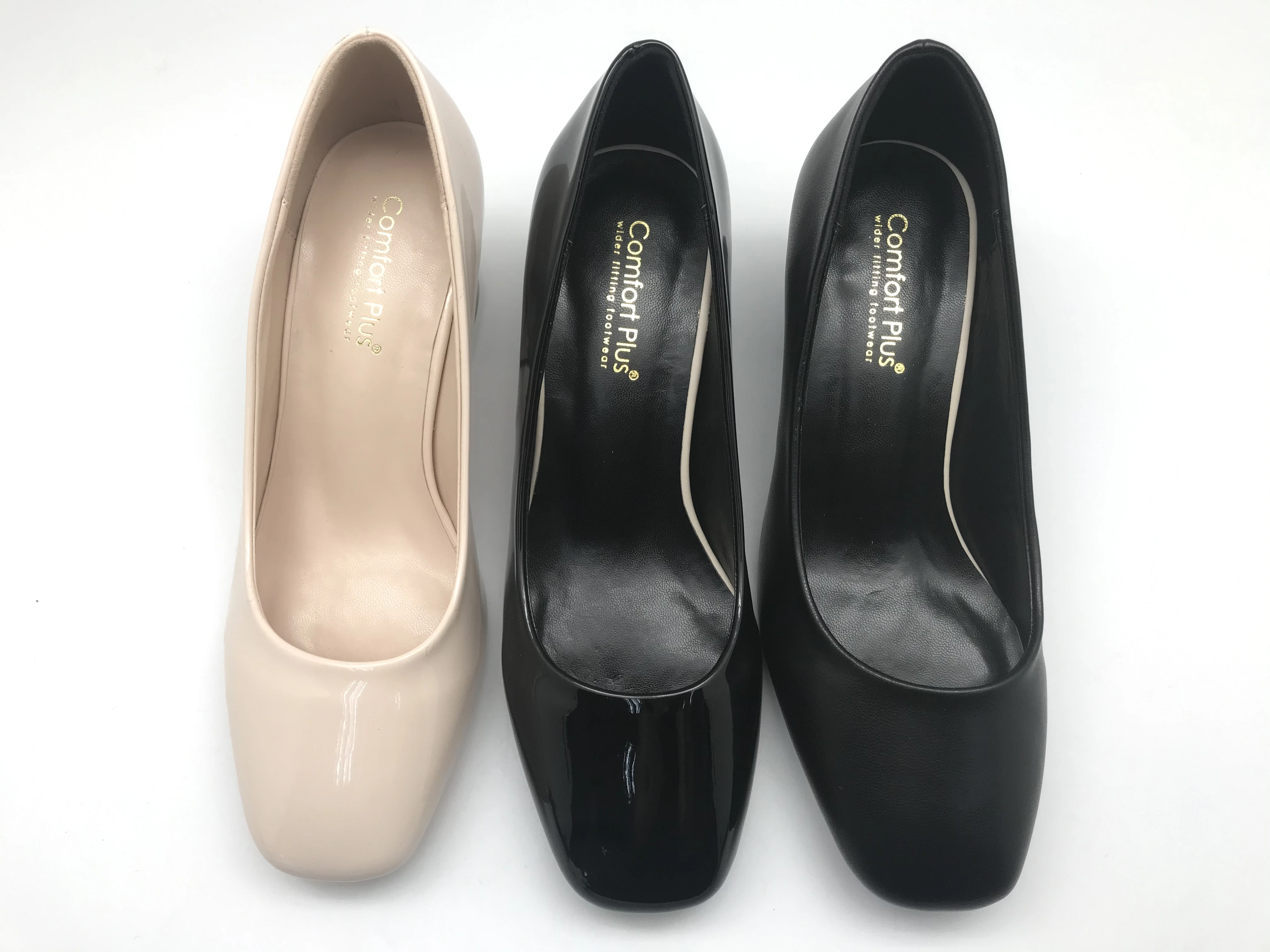 Women's shoes leather square high heels elegant office lightweight