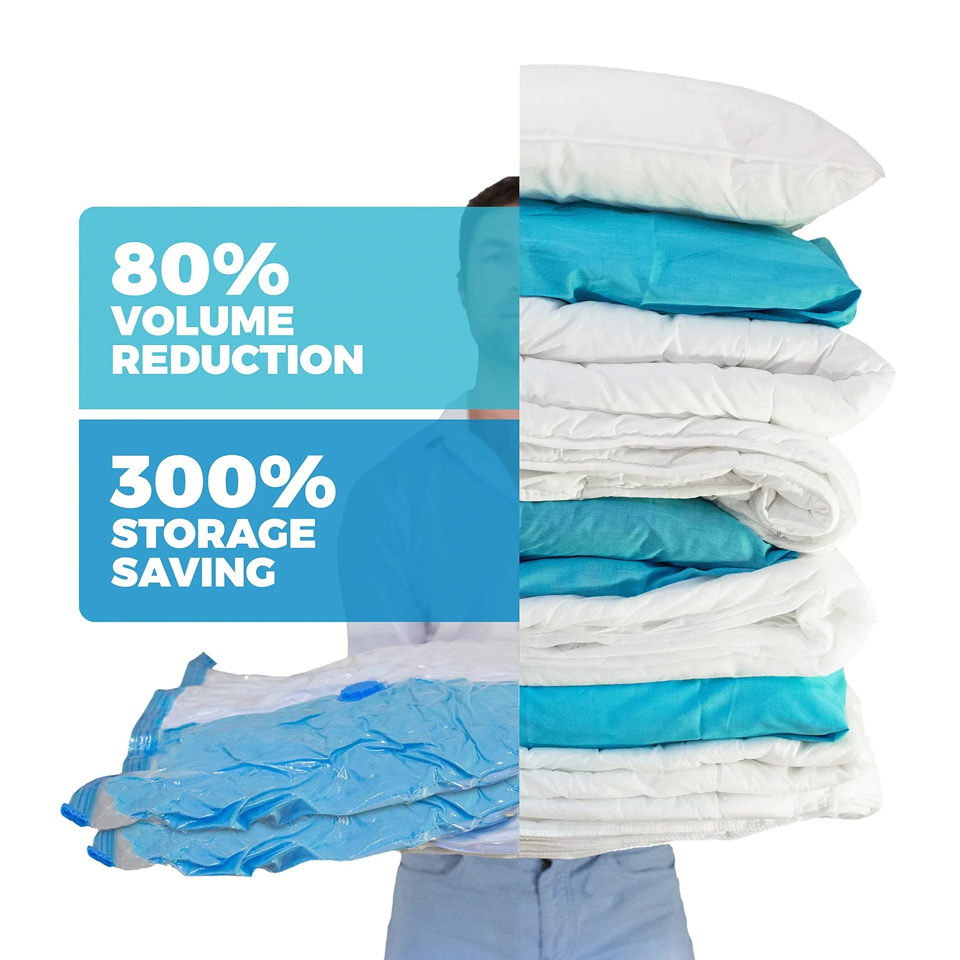 节能器防霉真空密封布储物袋真空储物袋密封，用于用电动气泵存放衣物