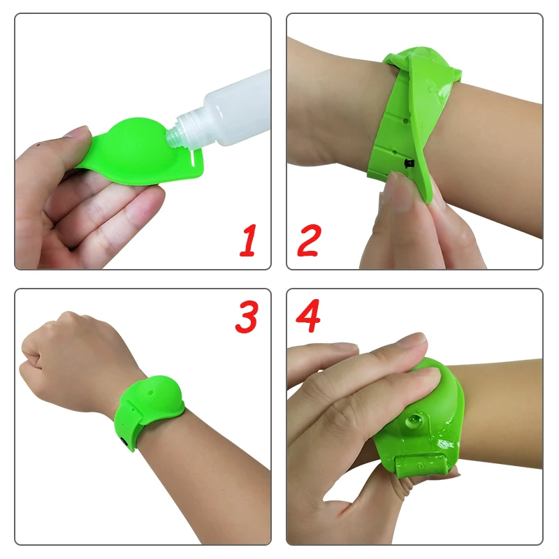 Kids Silicon Alcohol Gel Dispenser Watch Holder Wristbands Hand ...