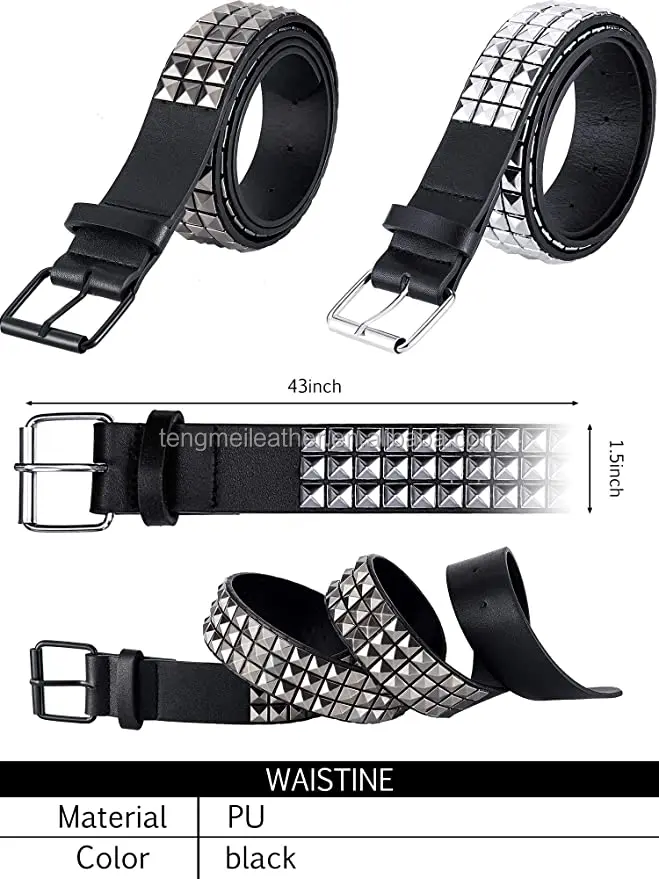 Punk Pyramid Studded Leather Belt