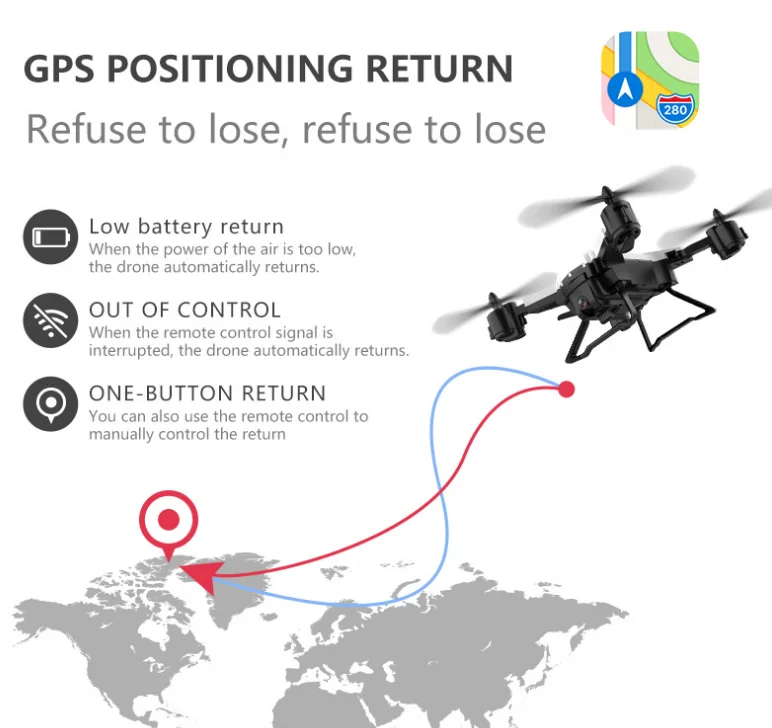 2020 5G GPS Auto Return Home RC Foldable Pocket Mini Drone with 4k Camera