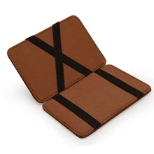 Запасной PU кожаный 4 слот для карт волшебный кошелек с эластичной лентой наличные держатель кошелек