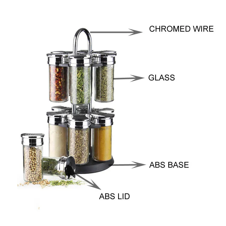 Easylife Spice Jar Set With Stand 12 Jars Spice Jar Set With Rotating Rack Buy 12 Spice Glass