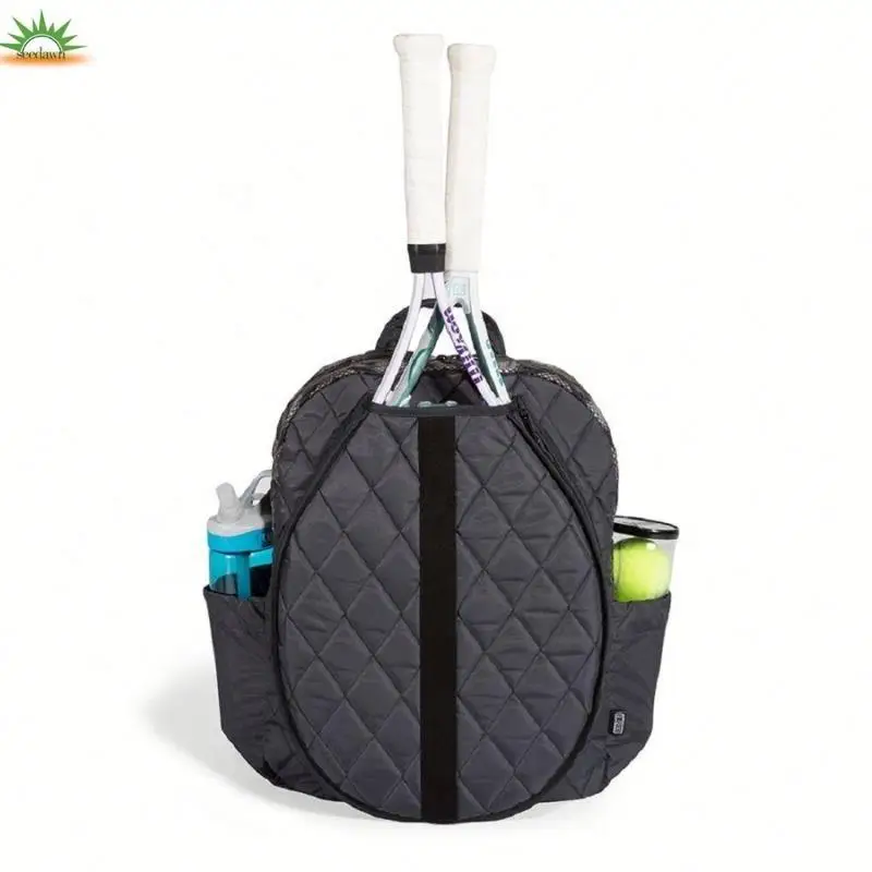 Big Volume Quilted Tennis Bat Backpack Bag With Front Racket Pouch