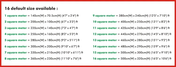 default size