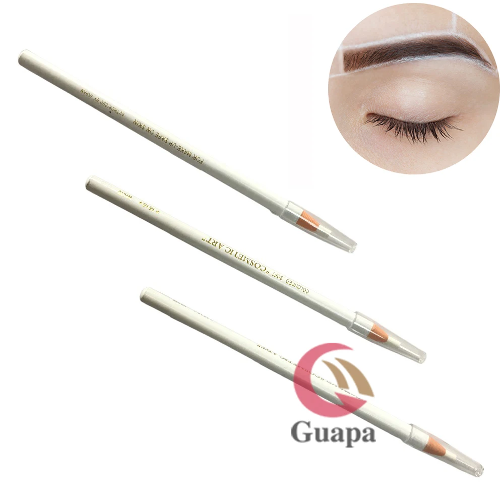 White Color Eyebrow Peel Off Pencil Waterproof Marker Liner Pen Permanent Makeup Microblading 