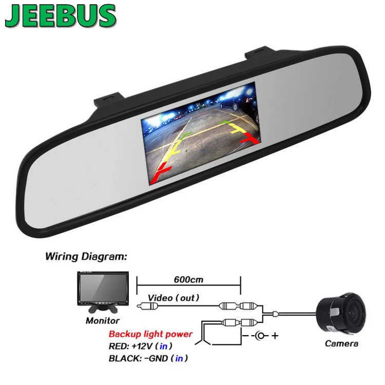 Factory Customized 5 inch Backup Car Rearview Mirror 5inch Digital TFT LCD Reverse Monitor