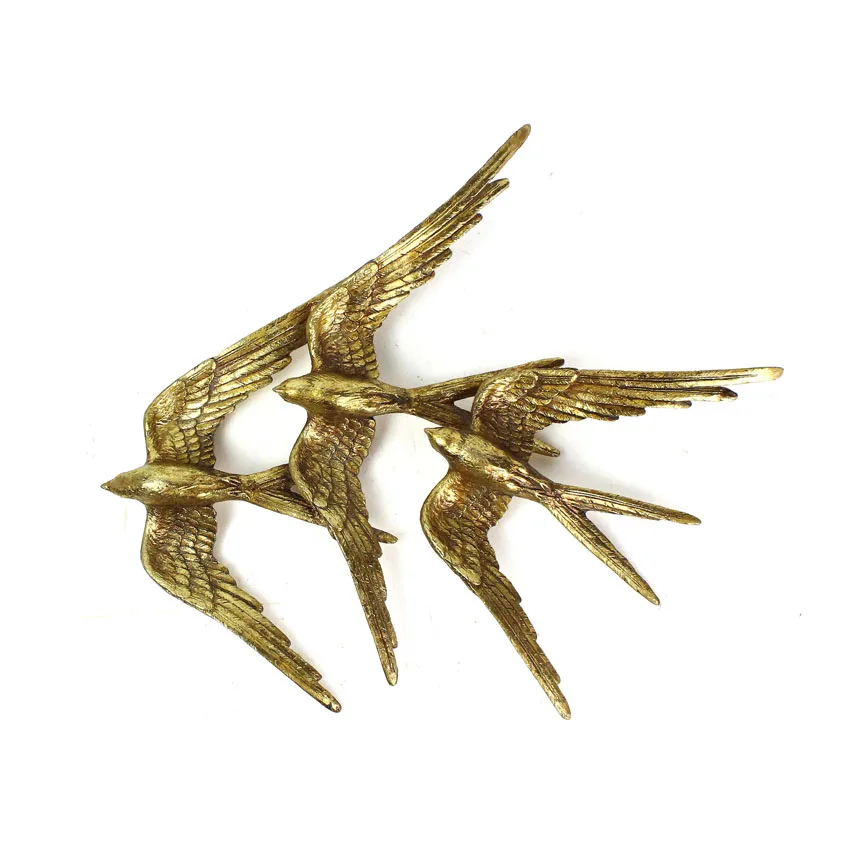 Modern Resin Bird Sculpture Animal Luxury Wall Decoration Wall Decor Home Decor Antique Handmade Realistic 50 PCS factory