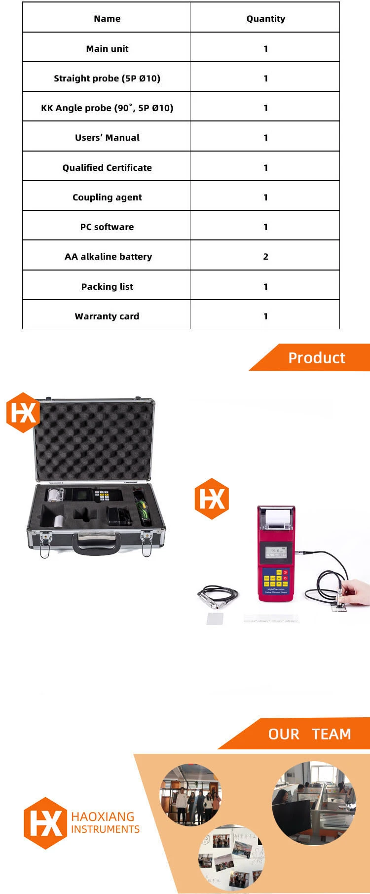 Ultrasonic Coating Thickness Gauge Hxctg-242 Industrial Non-destructive