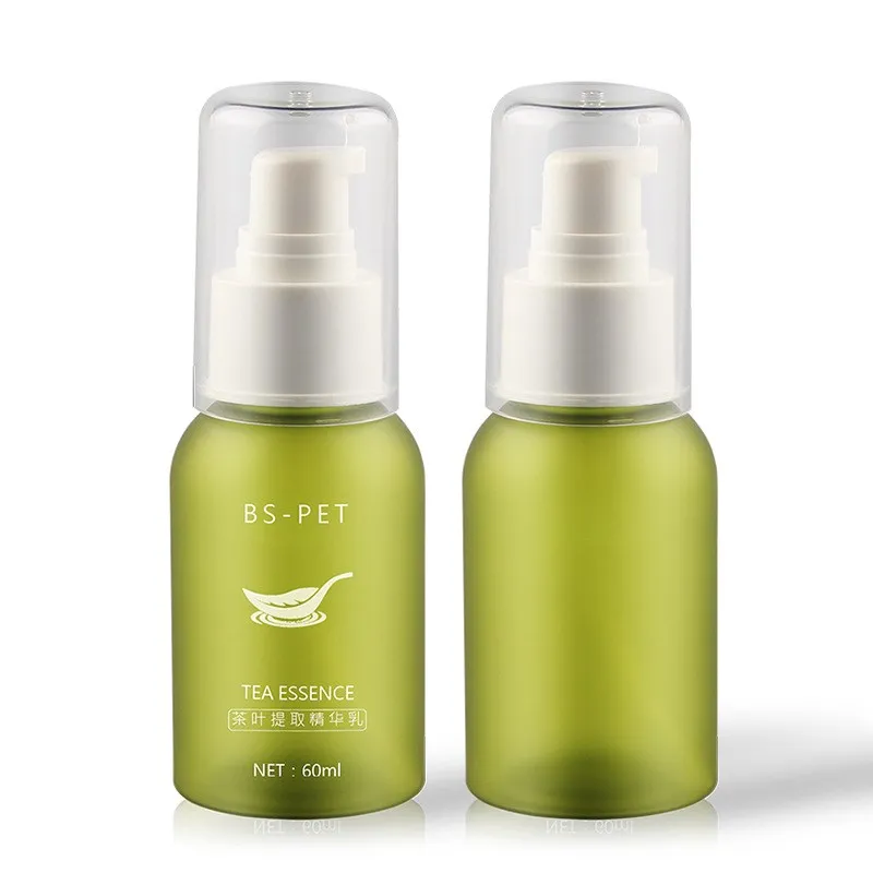 Wholesale Empty Frosted Plastic Essential Oil Lotion Green Bottle Set