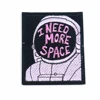 customize space astronaut's with I need more space logo rectangular badge embroidery patch