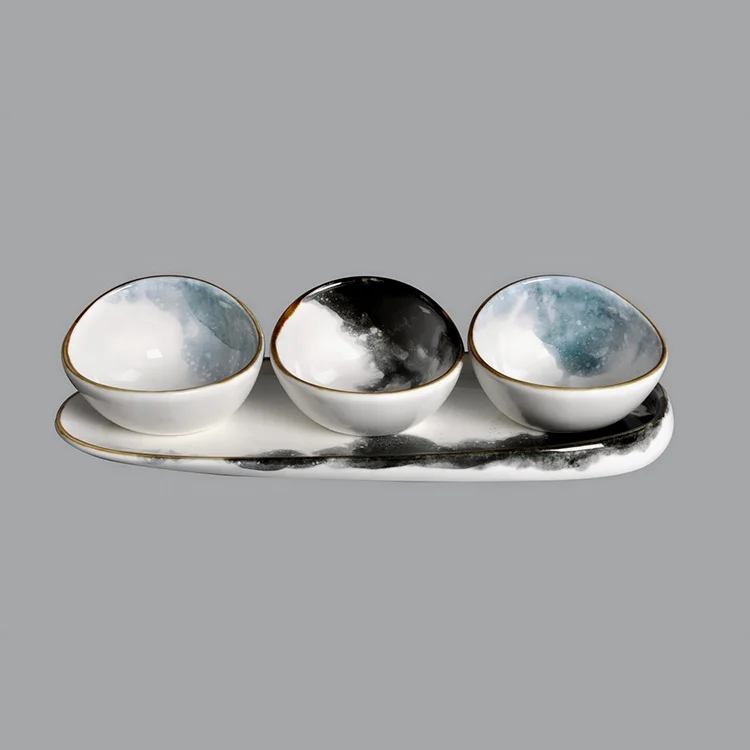 Ceramic Bowls With Tray