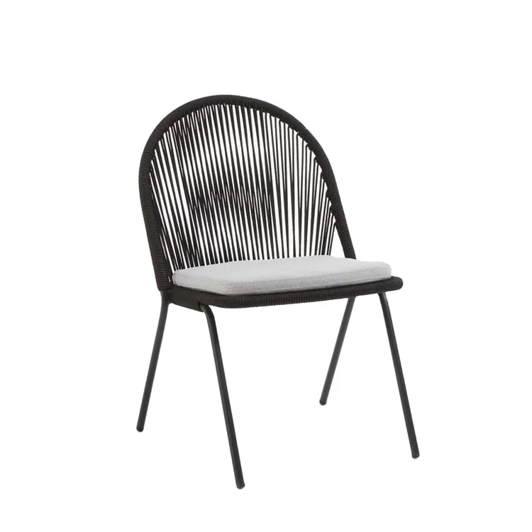 Hot Sale Outdoor Garden Furniture Chairs Rope Steel Frame 5cm Cushion