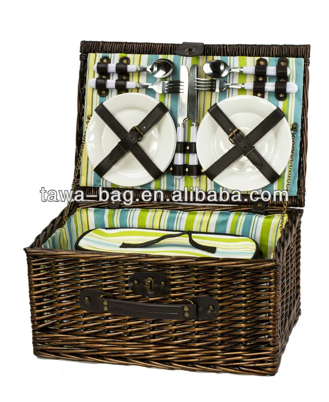 4 Person Picnic Wicker Hamper Shopping Basket Buy Picnic Wicker