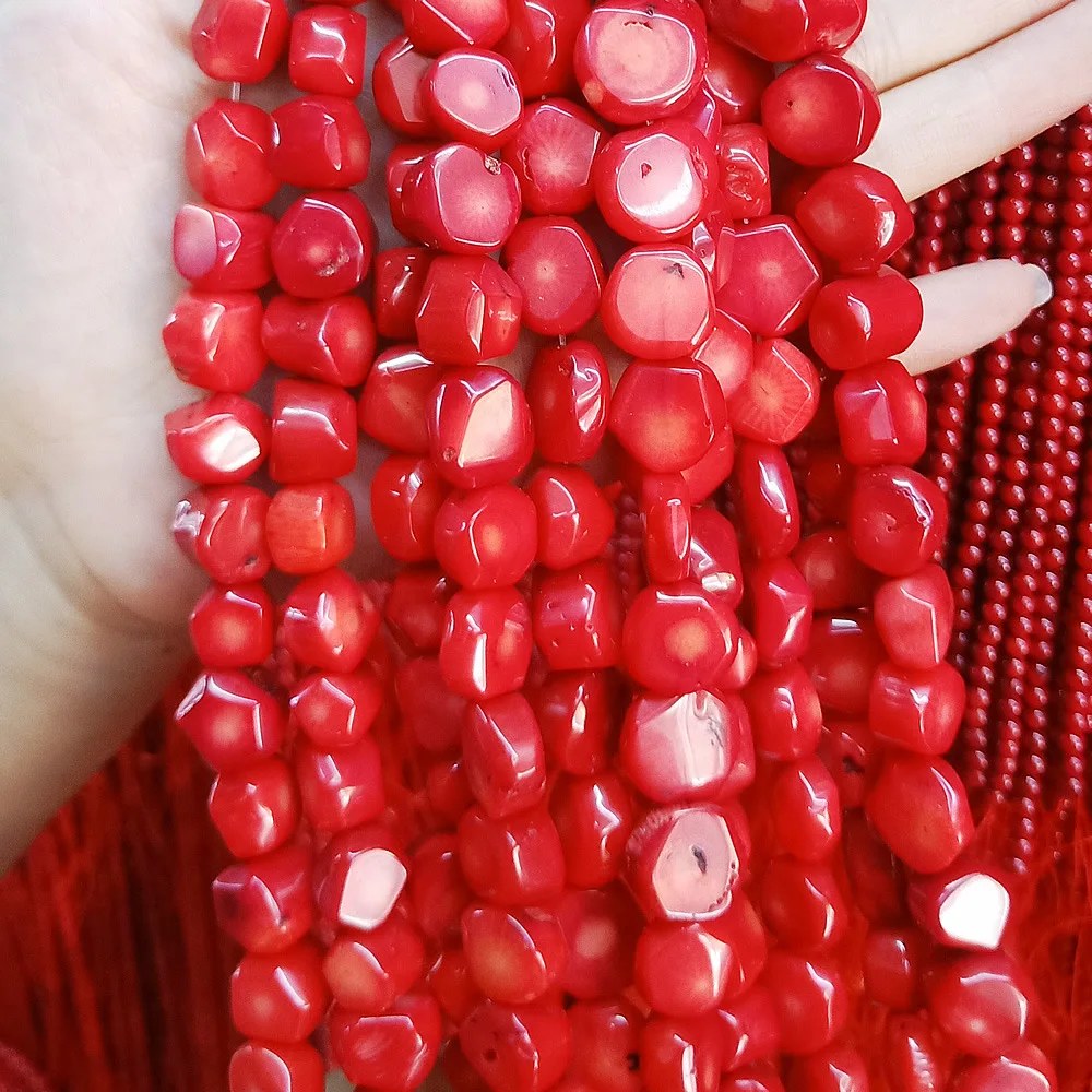 Lot of red outlets coral beads for jewelry making