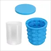 Custom Space Saving Colorful Foldable Silicone Rubber Ice Cube Bucket for Bar Wine Beer Cooler Ice Ball Cube Mold