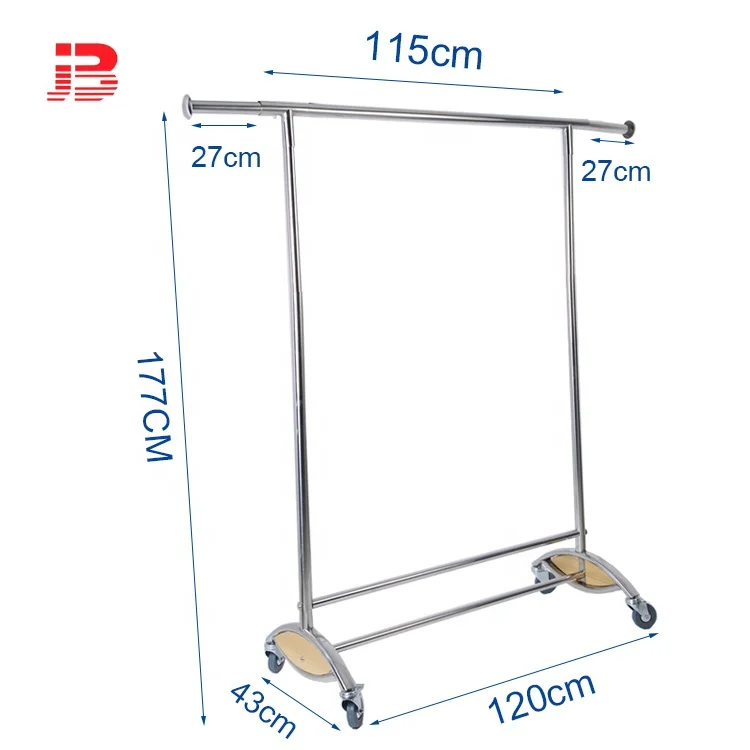 Metal fashion retail clothing displays rack shelf adjustable details