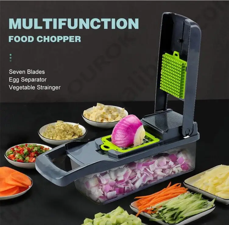 Multifunctional Mandoline Vegetable Fruit Cube Cutter Slicer Salad