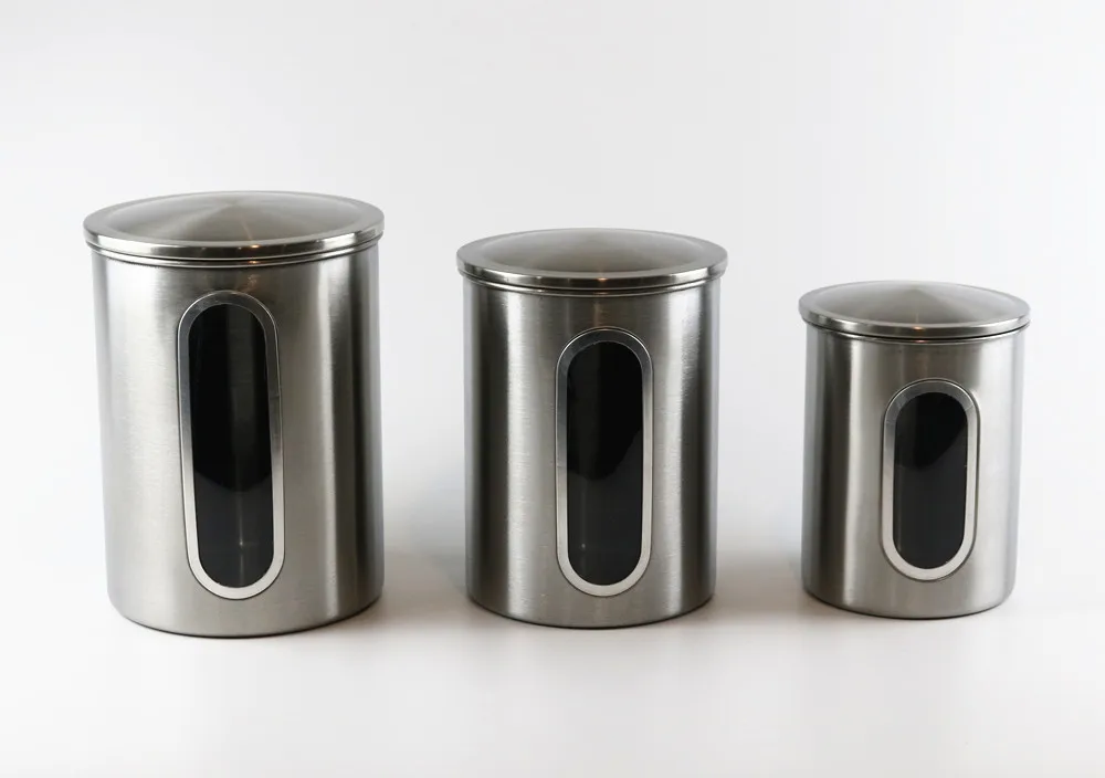 Edelstahl Lebensmittel Snacks Kanister Sets,Küche Vorratsglas Sets Mit