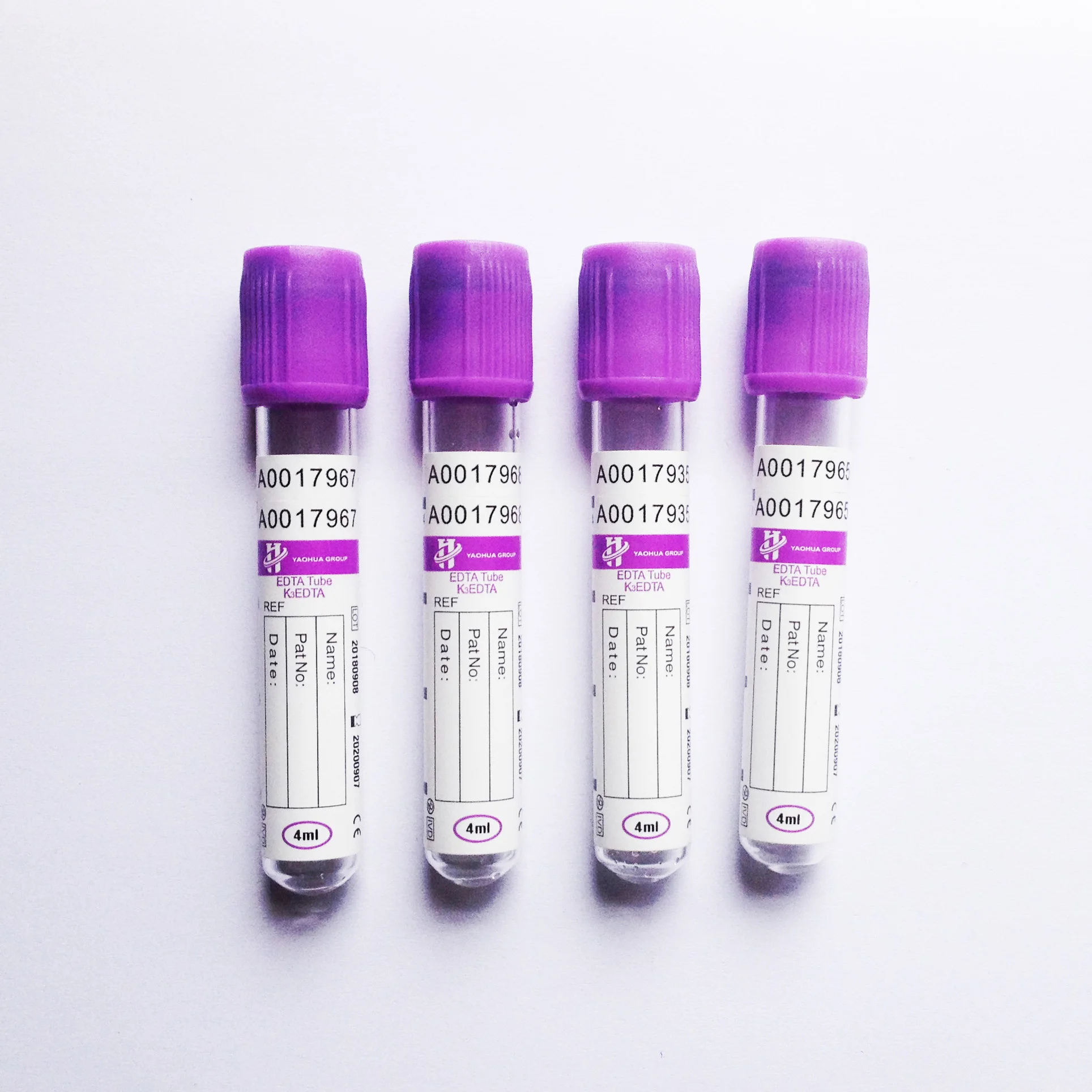 Vacuum Edta Blood Collection Tube Purple Top High Quality Pet And Glass