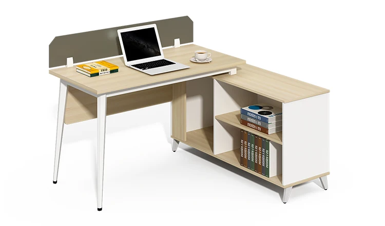 Hot sale single seater office workstation with bookshelf