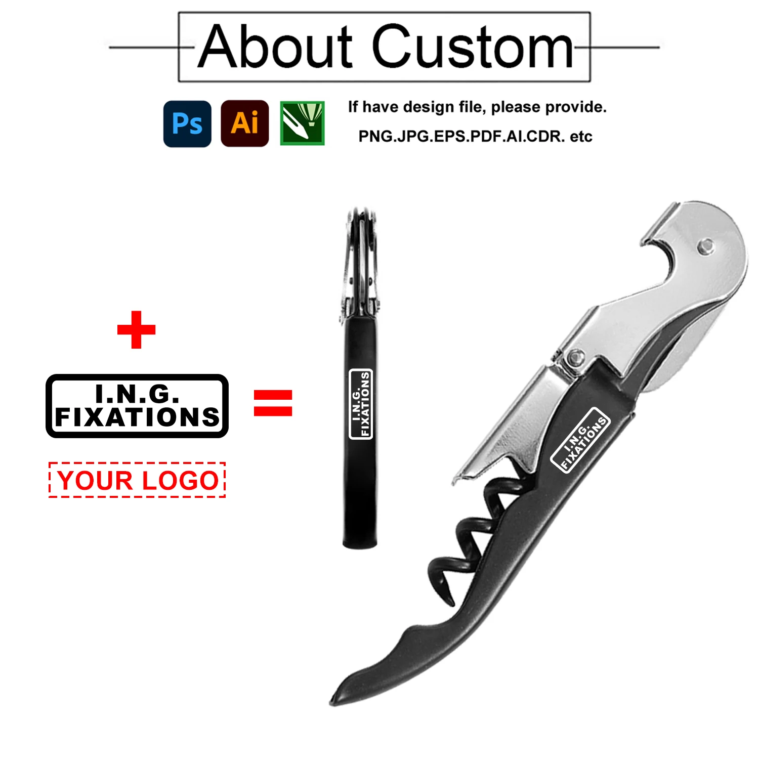 Custom logo multi-function corkscrew stainless wine bottle opener professional wine opener kitchen beer opener