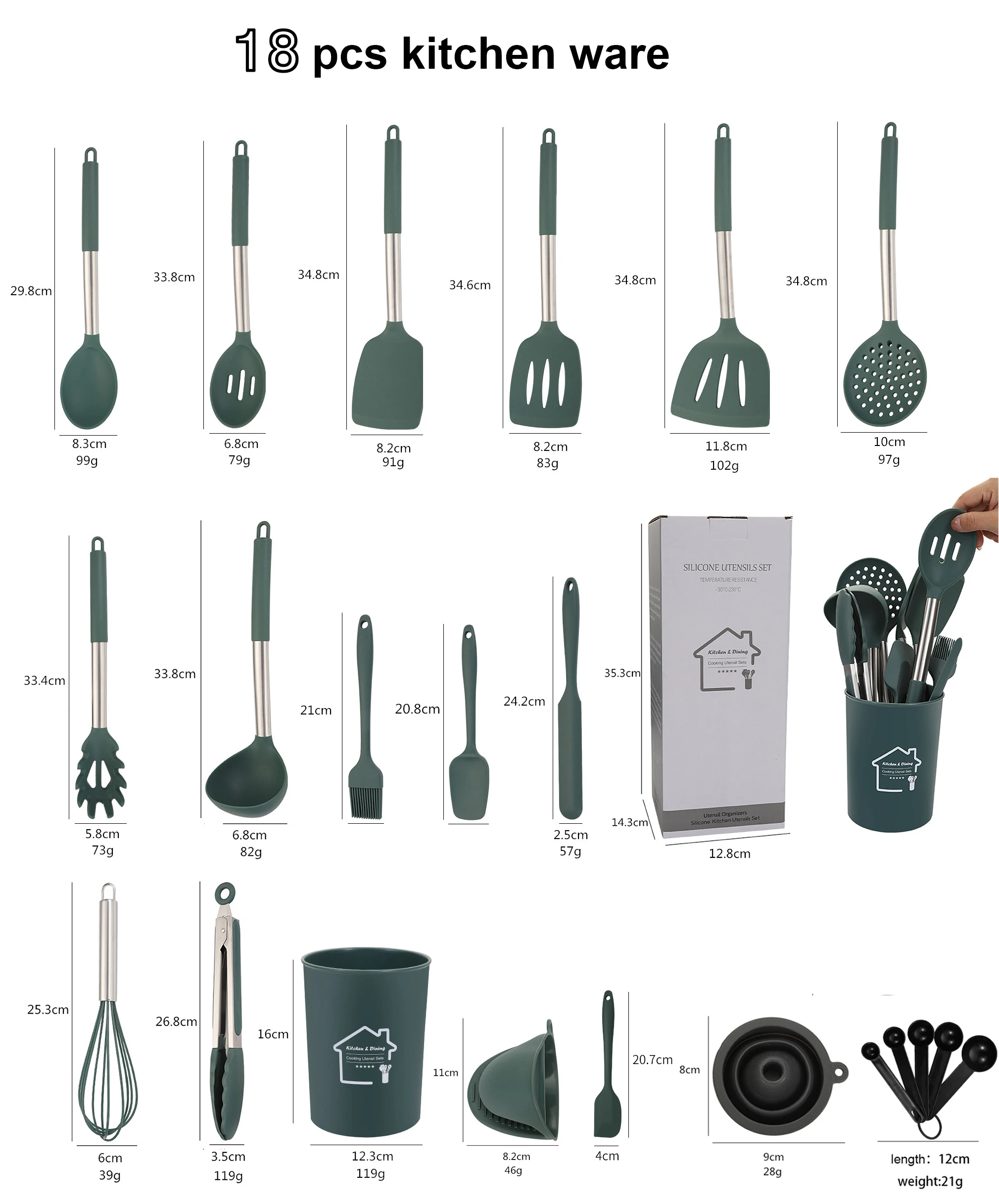 Top Seller Stainless Steel Home And Kitchen Accessories Set Silicone