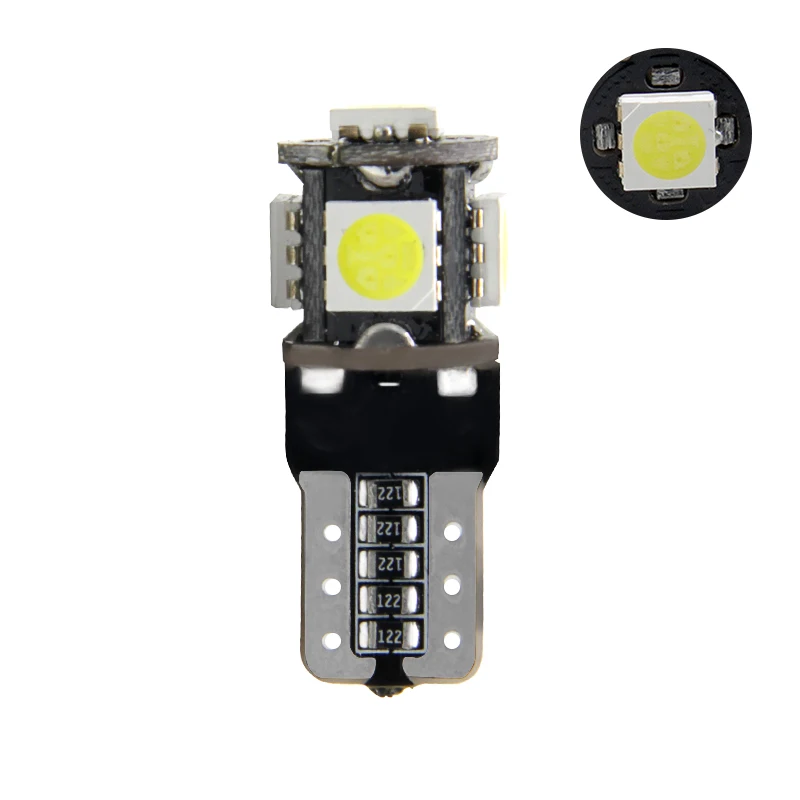 LED T10 Canbus LED Bulbs T10 W5W 194 168 5050 5SMD 12V for car