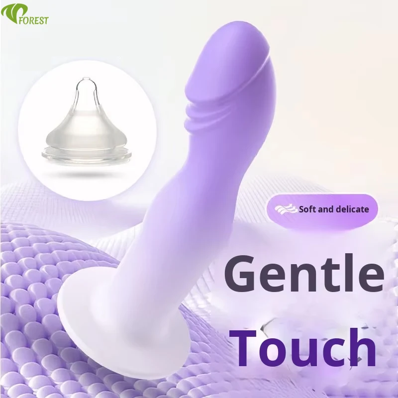 Amoura clitoral and G-spot liquid silicone dildo in gradient pink finish with curved design