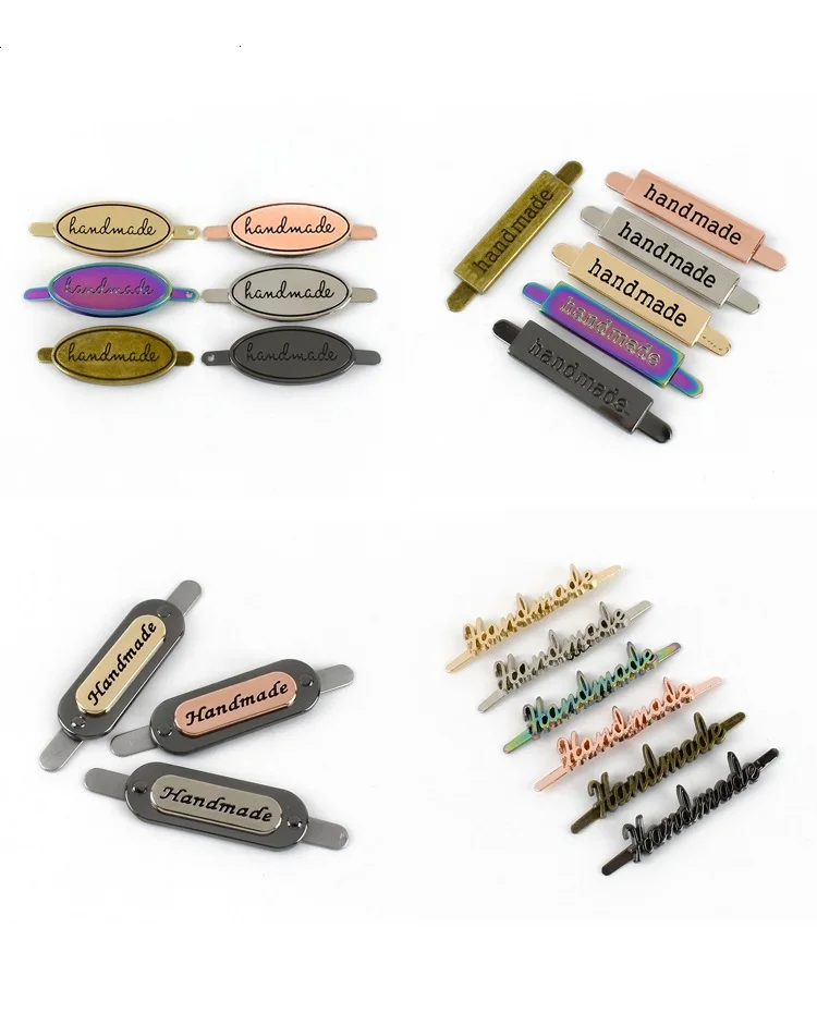 35/40mm Handmade Metal Bag Label Handcraft Decorative Tags For Purse
