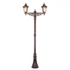 Factory Customized waterproof Ip54 vintage antique cast iron lamp post with lamp on top post top lights